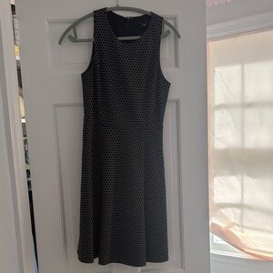Theory Black and Gray Hexagon Midi Dress